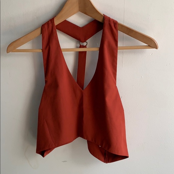 Free People Burnt Orange Crop Top - Picture 1 of 3